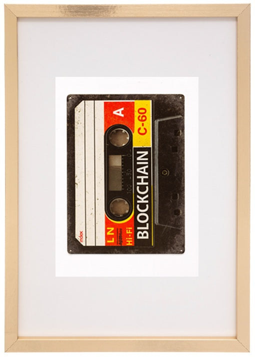 Each tape reveals music, each block reveals crypto.