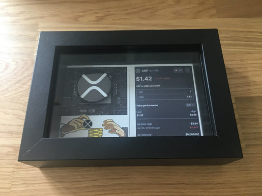 Quadro Xrp 3D com Moeda Física – Peça de Coleção Cripto