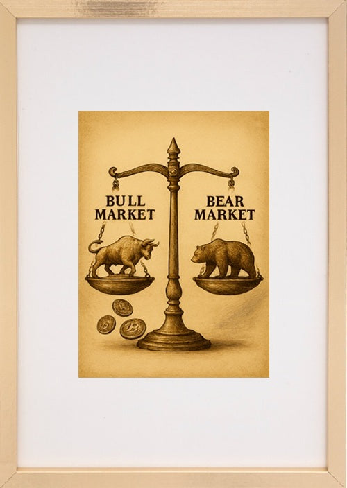 Moldura bege alusivo ao bullmarket e bearmarket