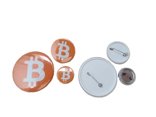 Pin botton colecionável criptomoeda bitcoin medida 38mm