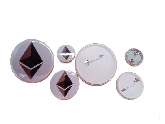 Pin botton colecionável criptomoeda ethereum medida 38mm