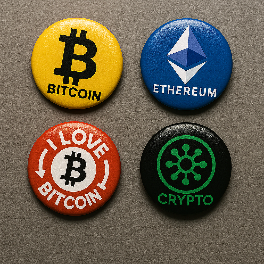 Pins de Criptomoedas – Bottons e Acessórios Cripto Exclusivos