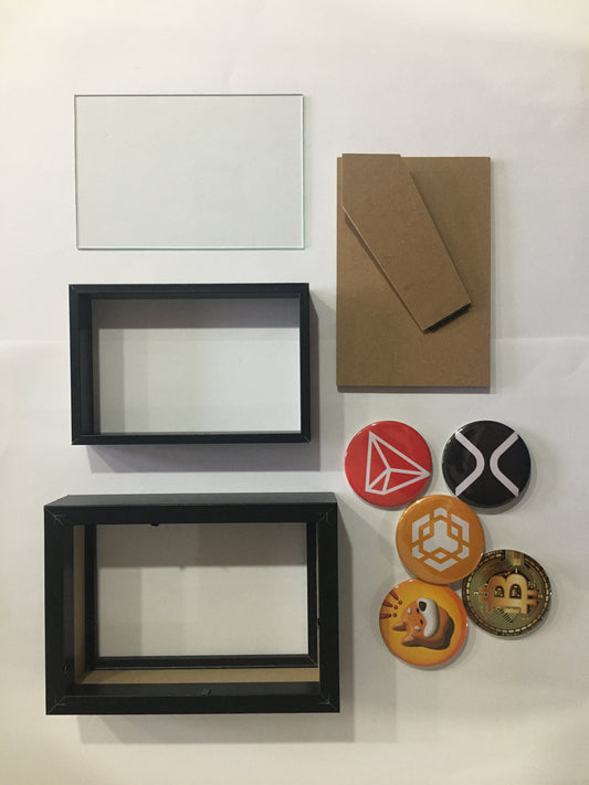 Quadro Bitcoin 3D com Moeda Física – Peça de Coleção Cripto