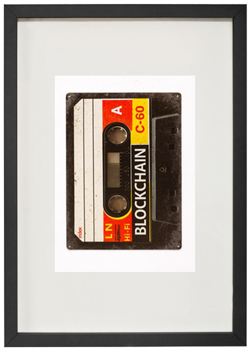 Each tape reveals music, each block reveals crypto.