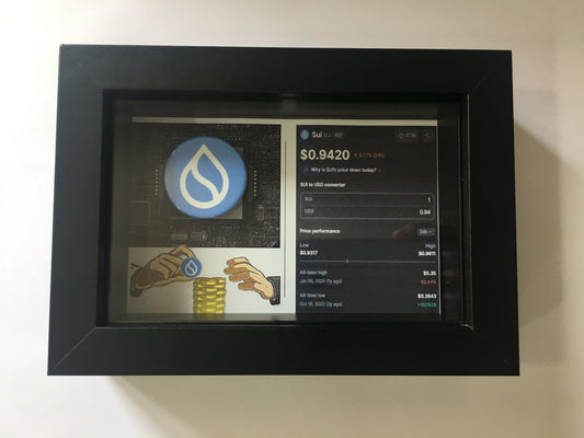 Quadro Sui 3D com Moeda Física – Peça de Coleção Cripto
