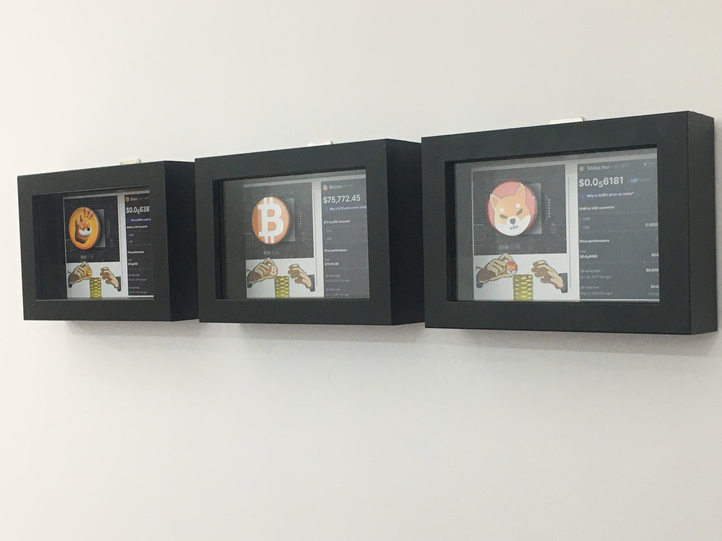 Quadro Bonk 3D com Moeda Física – Peça de Coleção Cripto