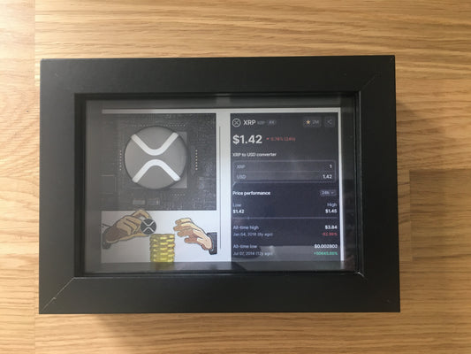 Quadro Xrp 3D com Moeda Física – Peça de Coleção Cripto