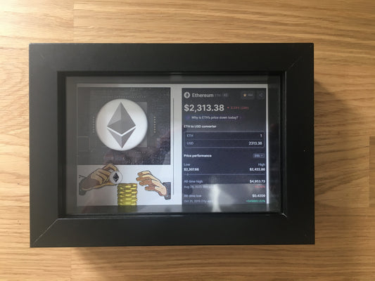 Quadro Ethereum 3D com Moeda Física – Peça de Coleção Cripto