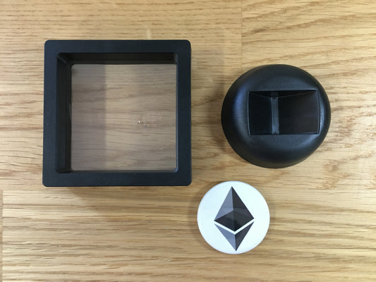 Expositor Ethereum 3D com Moeda – Peça Decorativa para Setup Cripto
