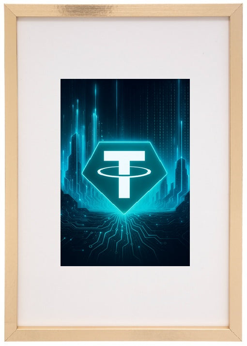 A moldura Tether oferece estabilidade no universo cripto, funcionando como uma ponte segura entre moedas digitais e o valor do dólar.