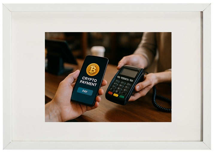 Moldura branca dinheiro digital alusiva à criptomoeda bitcoin