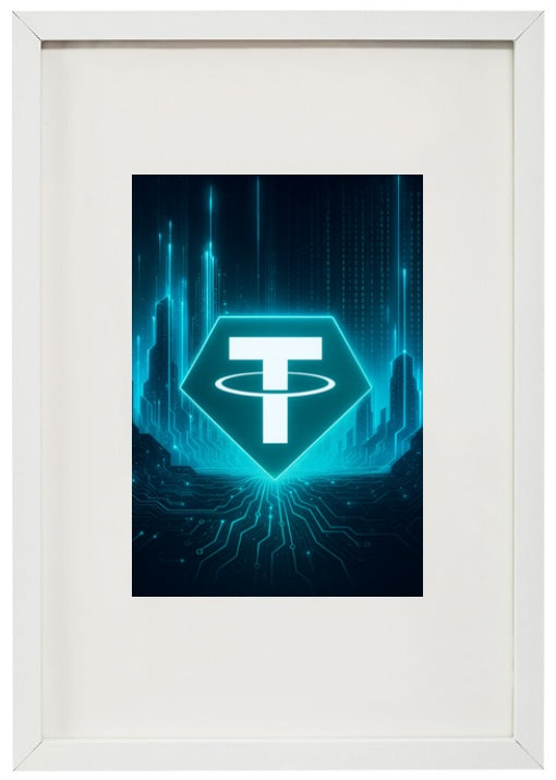A moldura Tether oferece estabilidade no universo cripto, funcionando como uma ponte segura entre moedas digitais e o valor do dólar.