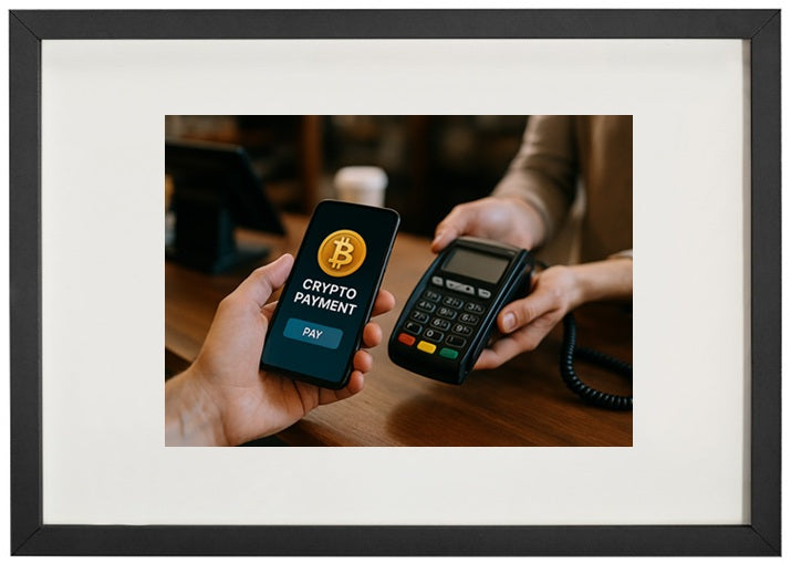 Moldura preta dinheiro digital alusiva à criptomoeda bitcoin