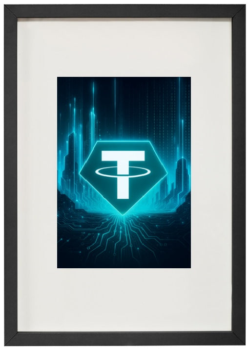A moldura Tether oferece estabilidade no universo cripto, funcionando como uma ponte segura entre moedas digitais e o valor do dólar.