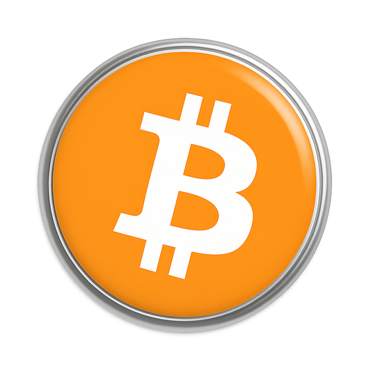 Pin botton colecionável criptomoeda bitcoin medida 25mm