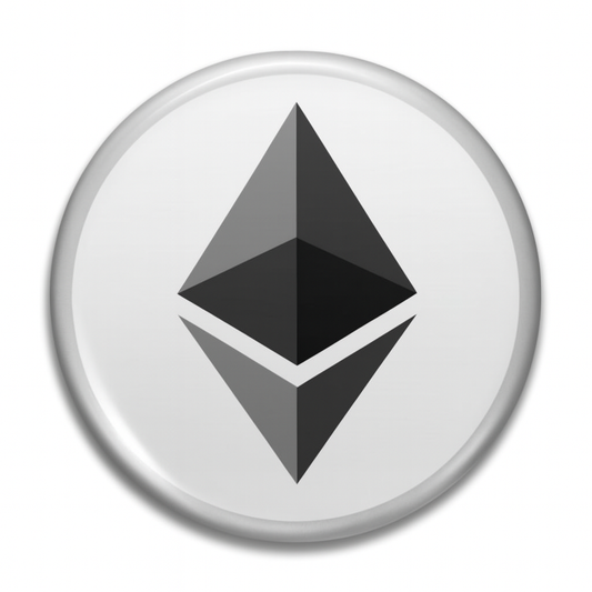 Pin botton colecionável criptomoeda ethereum medida 25mm