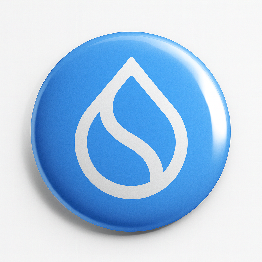 pin botton colecionável criptomoeda sui medida 25mm