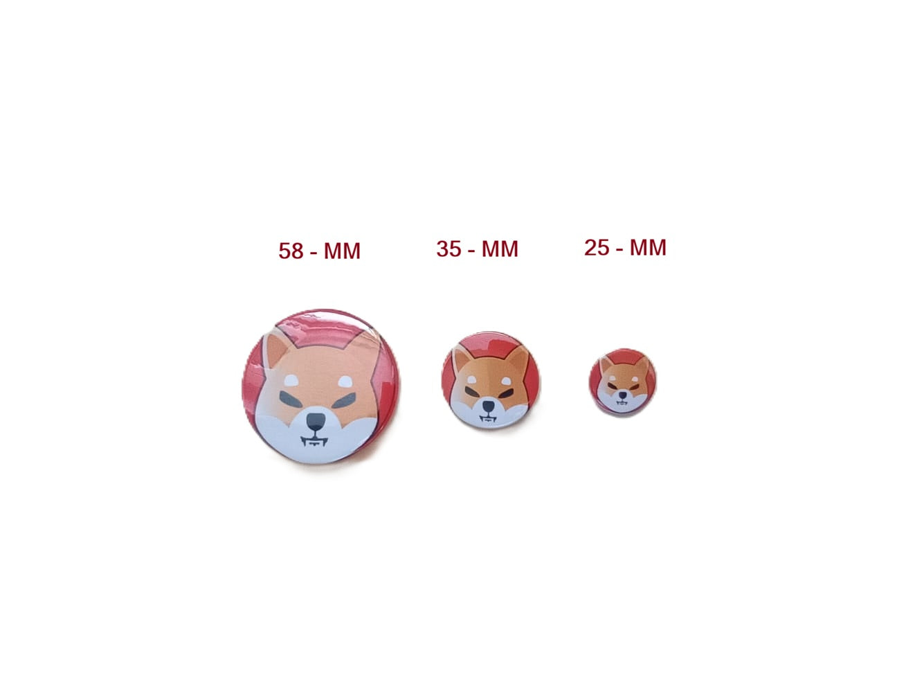 pin colecionável shib inu medida 58mm