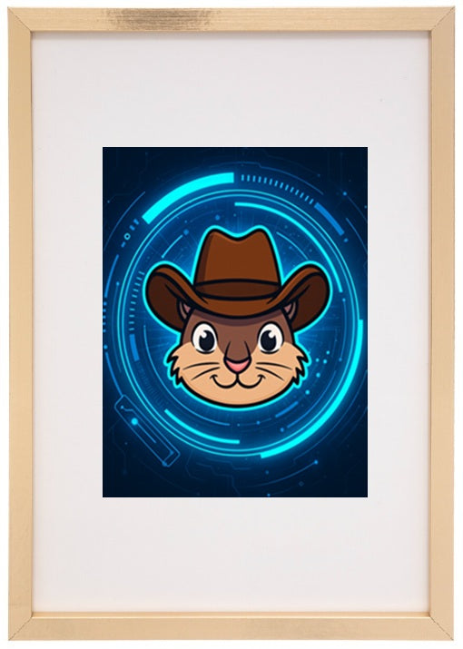 Quadro bege alusivo à criptomoeda pnut