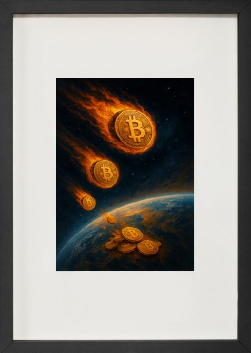 Quadro alusivo ao universo das criptomoedas- Bitcoin BTC