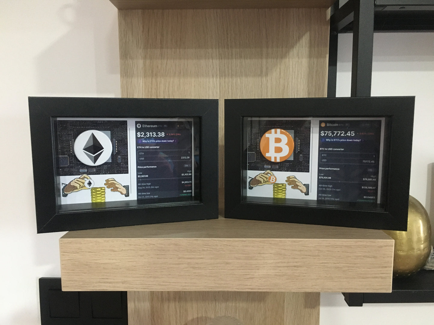 Quadro Sui 3D com Moeda Física – Peça de Coleção Cripto