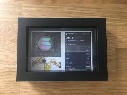 Quadro Solana 3D com Moeda Física – Peça de Coleção Cripto